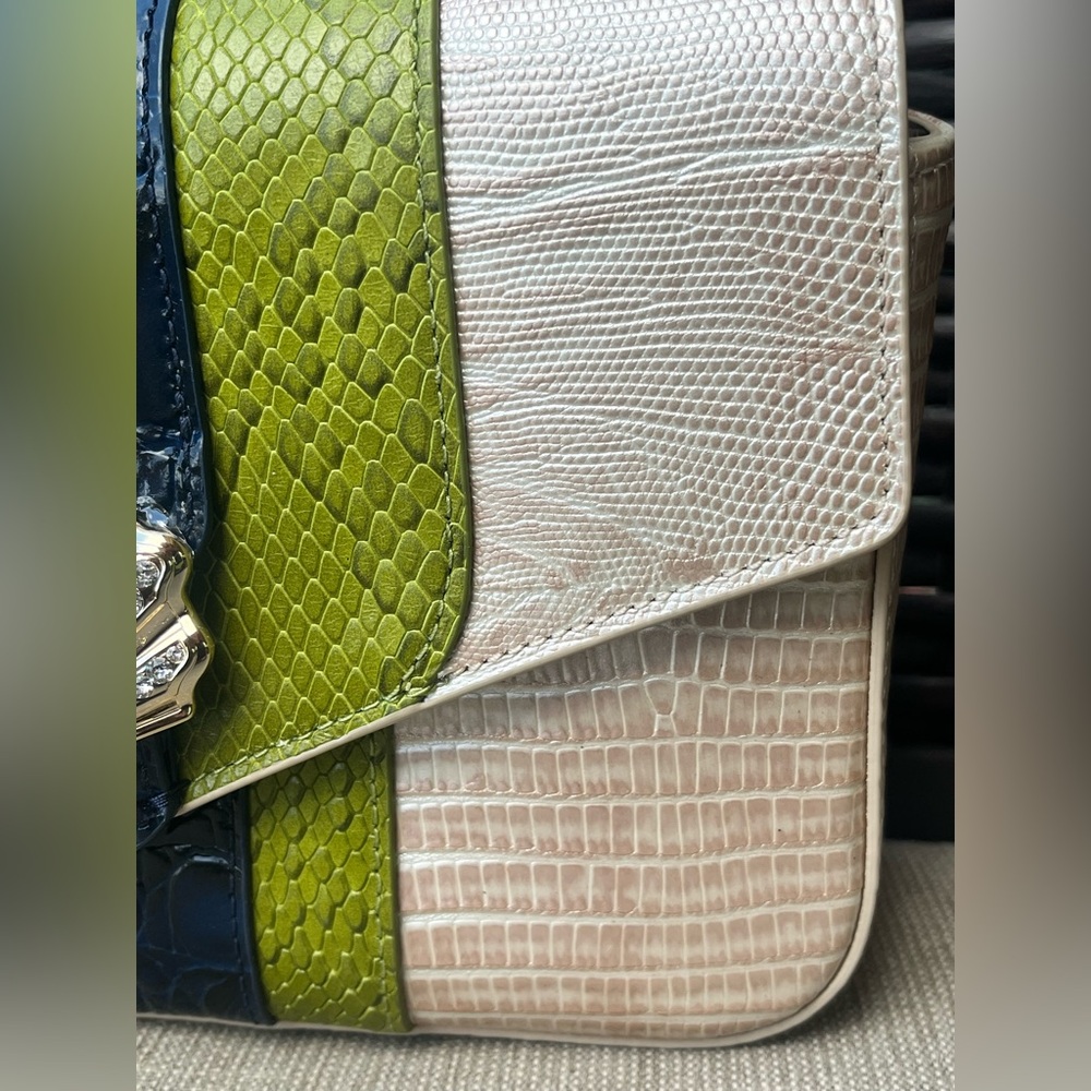 NWT Brahmin ROSA in MULTI ANTIGUO Convertible Chain & Leather Strap Bag - Picture 7 of 15